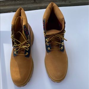 Men’s Size 9 1/2 (M/M) Timberland Premium Boot. The color is Wheat Nubuck.